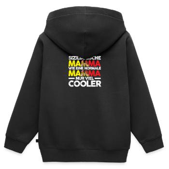 Sizilianerin Sizilienische Mamma Sizilien Mutter M - Kinder Premium Organic Zip Hoodie - Schwarz - Hinten - AI Model Kid Male (0cm)