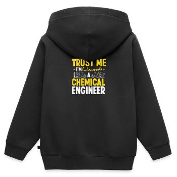 Drôle d’ingénieur de l’école de génie chimique - Sweat Premium à capuche zippé enfant bio - noir - Dos - AI Model Kid Male (0cm)