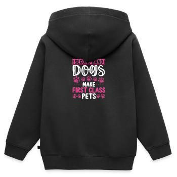 Dog Rescuer Funny Shelter Dogs Second Hand Dogs - Kinder Premium Organic Zip Hoodie - Schwarz - Hinten - AI Model Kid Male (0cm)