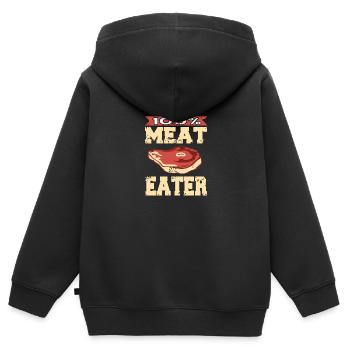 100% carnivores - Sweat Premium à capuche zippé enfant bio - noir - Dos - AI Model Kid Male (0cm)