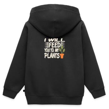 Je vais vous nourrir à mes plantes - Sweat Premium à capuche zippé enfant bio - noir - Dos - AI Model Kid Male (0cm)