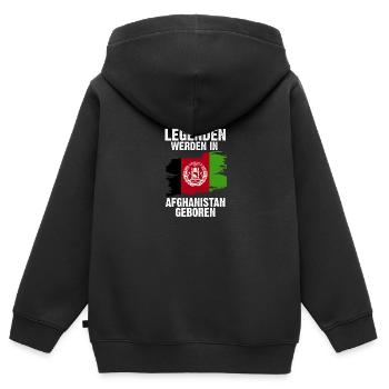 Afghanistan Afghane Afghanisches - Kinder Premium Organic Zip Hoodie - Schwarz - Hinten - AI Model Kid Male (0cm)