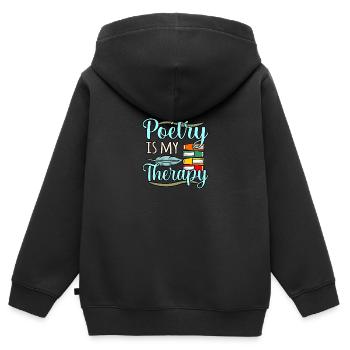 Poesie Ist Meine Therapie Dichter Schriftsteller - Kinder Premium Organic Zip Hoodie - Schwarz - Hinten - AI Model Kid Male (0cm)