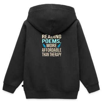 Lesen Von Gedichten Ist Therapie Dichter - Kinder Premium Organic Zip Hoodie - Schwarz - Hinten - AI Model Kid Male (0cm)