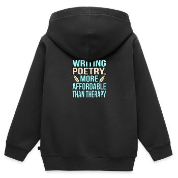 Poesie Zu Schreiben Ist Therapie Dichter - Kinder Premium Organic Zip Hoodie - Schwarz - Hinten - AI Model Kid Male (0cm)