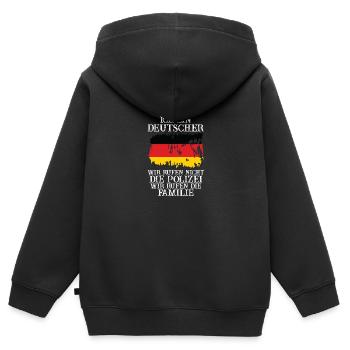 Deutschland Deutscher Deutsches - Kinder Premium Organic Zip Hoodie - Schwarz - Hinten - AI Model Kid Male (0cm)
