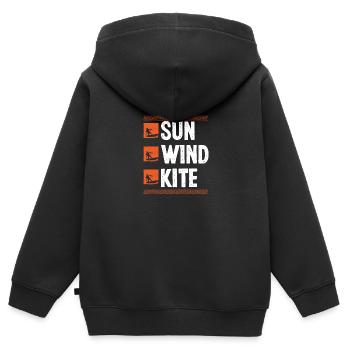 Kiteboarding Sund Wind Kite Kitesurfing Kiteboard - Kinder Premium Organic Zip Hoodie - Schwarz - Hinten - AI Model Kid Male (0cm)