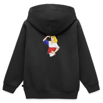 Fille tchèque Incassable I Héritage tchèque Tchèque - Sweat Premium à capuche zippé enfant bio - noir - Dos - AI Model Kid Male (0cm)