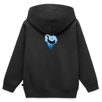 Mosasaurus I Marine Repiel Fossiles du Crétacé - Sweat Premium à capuche zippé enfant bio - noir - Dos - AI Model Kid Male (0cm)