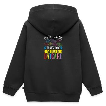 Garderie Provier Je ne crie pas Enseignant de garde d’enfants - Sweat Premium à capuche zippé enfant bio - noir - Dos - AI Model Kid Male (0cm)