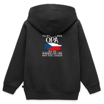 Tschechischer Opa Tscheche Tschechien - Kinder Premium Organic Zip Hoodie - Schwarz - Hinten - AI Model Kid Male (0cm)