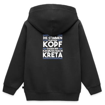 Die Stimmen in meinem Kopf sagen mir ich muss nach - Kinder Premium Organic Zip Hoodie - Schwarz - Hinten - AI Model Kid Male (0cm)