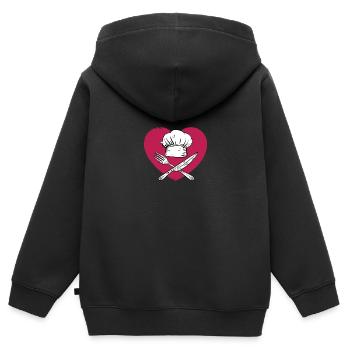 Chef Chef Chef's hat Gastronomy Kitchen - Kids Premium Organic Zip-up Hoodie - black - Back - AI Model Kid Male (0cm)