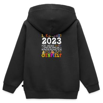 Kinder Kindergarten Absolvent 2023 Kita Geschenk - Kinder Premium Organic Zip Hoodie - Schwarz - Hinten - AI Model Kid Male (0cm)