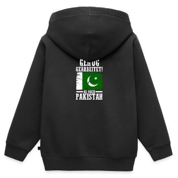 Urlaub Pakistaner Pakistan - Kinder Premium Organic Zip Hoodie - Schwarz - Hinten - AI Model Kid Male (0cm)