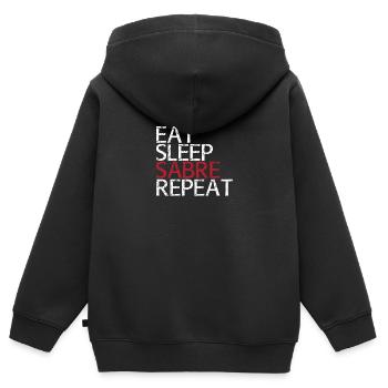 Säbel-Zyklus - Kinder Premium Organic Zip Hoodie - Schwarz - Hinten - AI Model Kid Male (0cm)