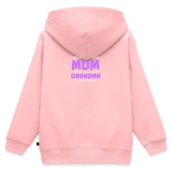 I Have Two Titles Mom And Grandma And I Rock Both - Sweat Premium à capuche zippé enfant bio - rose - Dos - AI Model Kid Female (0cm)
