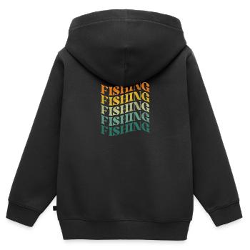 Mehr Angeln - Kinder Premium Organic Zip Hoodie - Schwarz - Hinten - AI Model Kid Male (0cm)