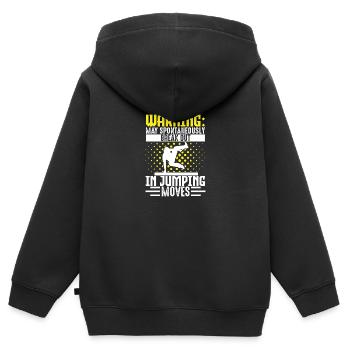 Parkour Freerunning Traceur - Kinder Premium Organic Zip Hoodie - Schwarz - Hinten - AI Model Kid Male (0cm)