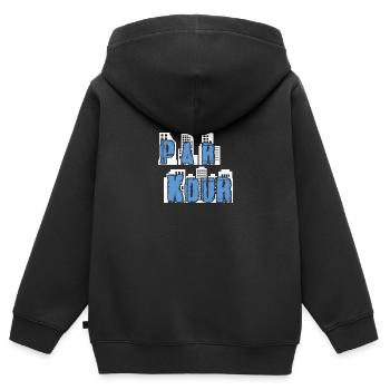 Parkour Freerunning Traceur - Kinder Premium Organic Zip Hoodie - Schwarz - Hinten - AI Model Kid Male (0cm)