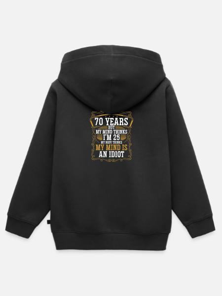 70 jaar oude grappige verjaardag idee humor 70 verjaardag - Kinder Premium zip hoodie biologisch - zwart
