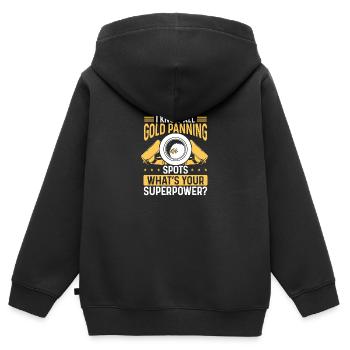 Gold Panning Prospector Gold Mining Gold Panner - Kinder Premium Organic Zip Hoodie - Schwarz - Hinten - AI Model Kid Male (0cm)