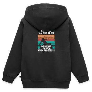 Kitesurfer Further out at Sea Humor Kitebaorder - Kids Premium Organic Zip-up Hoodie - black - Back - AI Model Kid Male (0cm)