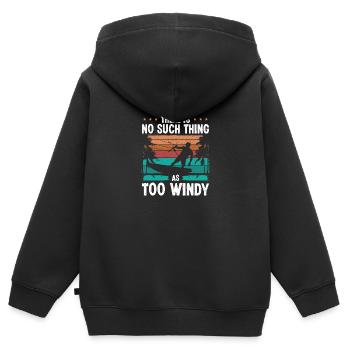 KiteboardIng Vintage Trop venteux Kiteboarder Kite - Sweat Premium à capuche zippé enfant bio - noir - Dos - AI Model Kid Male (0cm)