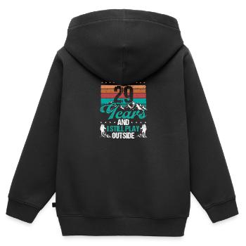 29 Year Old Hiker Mountains Hiking 29 Birthday - Kids Premium Organic Zip-up Hoodie - black - Back - AI Model Kid Male (0cm)