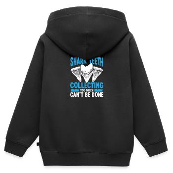 Shark Tooth Hunter Teeth Shark Teeth Collector - Kids Premium Organic Zip-up Hoodie - black - Back - AI Model Kid Male (0cm)