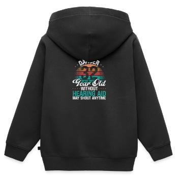 32 Birthday Idea Humor May Shout Funny 32 Year Old - Kinder Premium Organic Zip Hoodie - Schwarz - Hinten - AI Model Kid Male (0cm)