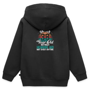 38 Birthday Idea Humor May Shout Funny 38 Year Old - Kinder Premium Organic Zip Hoodie - Schwarz - Hinten - AI Model Kid Male (0cm)
