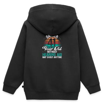 41 Birthday Idea Humor May Shout Funny 41 Year Old - Kinder Premium Organic Zip Hoodie - Schwarz - Hinten - AI Model Kid Male (0cm)