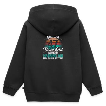 47 Birthday Idea Humor May Shout Funny 47 Year Old - Kinder Premium Organic Zip Hoodie - Schwarz - Hinten - AI Model Kid Male (0cm)