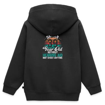 39 Birthday Idea Humor May Shout Funny 39 Year Old - Kinder Premium Organic Zip Hoodie - Schwarz - Hinten - AI Model Kid Male (0cm)