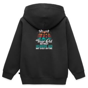 78 Birthday Idea Humor May Shout Funny 78 Year Old - Kinder Premium Organic Zip Hoodie - Schwarz - Hinten - AI Model Kid Male (0cm)