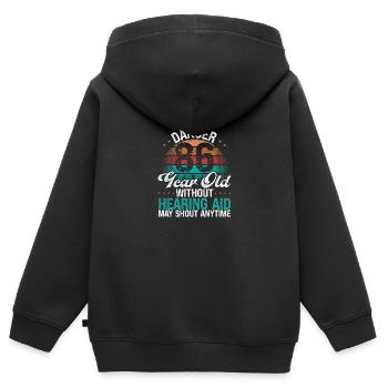 86 Birthday Idea Humor May Shout Funny 86 Year Old - Kinder Premium Organic Zip Hoodie - Schwarz - Hinten - AI Model Kid Male (0cm)