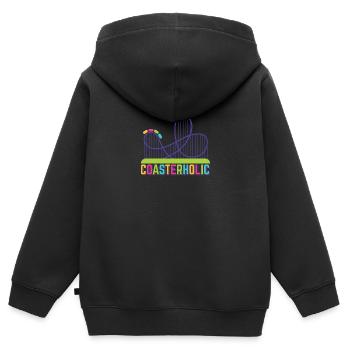 Roller Coaster Amusement Park Kirmes Amusement Park - Kids Premium Organic Zip-up Hoodie - black - Back - AI Model Kid Male (0cm)
