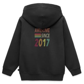 Awesome since 2017 - Kinder Premium Organic Zip Hoodie - Schwarz - Hinten - AI Model Kid Male (0cm)