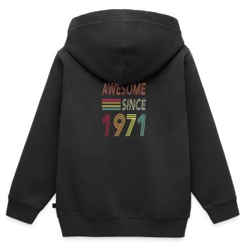 Awesome since 1971 - Kids Premium Organic Zip-up Hoodie - black - Back - AI Model Kid Male (0cm)