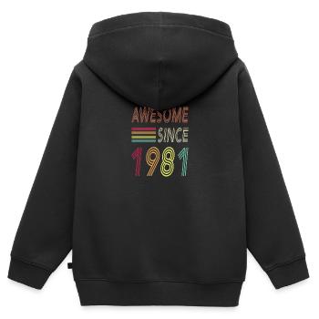 Awesome since 1981 - Kinder Premium Organic Zip Hoodie - Schwarz - Hinten - AI Model Kid Male (0cm)