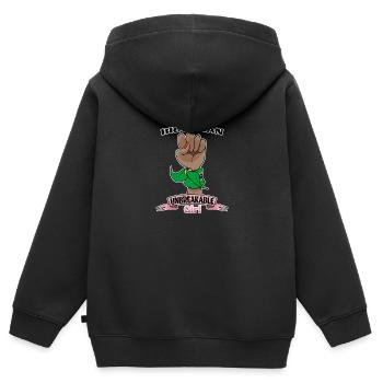 Brazilian Girl Unbreakable I Brazilian Heritage - Kinder Premium Organic Zip Hoodie - Schwarz - Hinten - AI Model Kid Male (0cm)