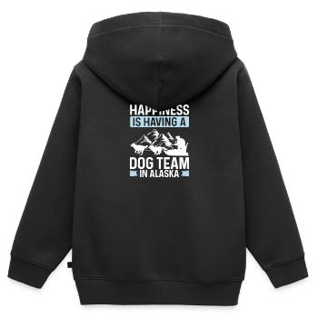 Alaska Dog Team Mushing Sled Dog Racing Husky - Kids Premium Organic Zip-up Hoodie - black - Back - AI Model Kid Male (0cm)