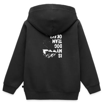 Alaska Mushing my Dog Team okay Husky Sled Racer - Kids Premium Organic Zip-up Hoodie - black - Back - AI Model Kid Male (0cm)