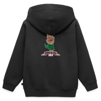 Arab Girl Unbreakable I Arab Heritage I Saudi - Kinder Premium Organic Zip Hoodie - Schwarz - Hinten - AI Model Kid Male (0cm)