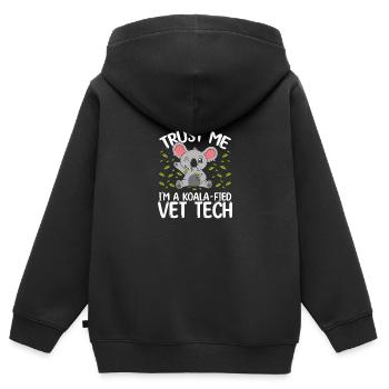 Koalafied Veterinary Tech Koala Vet Tech - Kinder Premium Organic Zip Hoodie - Schwarz - Hinten - AI Model Kid Male (0cm)