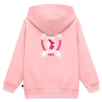 Künstliches Titan Knie, Arhtrose Physiotherapeut - Kinder Premium Organic Zip Hoodie - Rosa - Hinten - AI Model Kid Female (0cm)