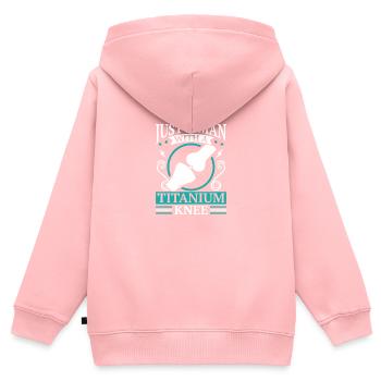 Künstliches Titan Knie, Arhtrose Physiotherapeut - Kinder Premium Organic Zip Hoodie - Rosa - Hinten - AI Model Kid Female (0cm)
