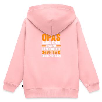 Großvater Großpapa Opi Opa - Kinder Premium Organic Zip Hoodie - Rosa - Hinten - AI Model Kid Female (0cm)