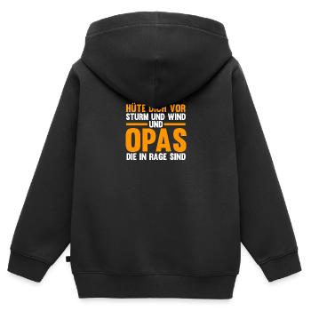 Großvater Großpapa Opi Opa - Kinder Premium Organic Zip Hoodie - Schwarz - Hinten - AI Model Kid Male (0cm)